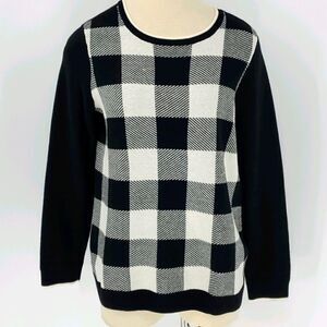 Charter club women's black and white Classic‎ sweater. Meduim